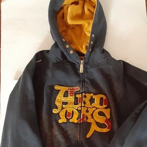 New Boy's Large Black Akademks Zip-Up Hoodie
